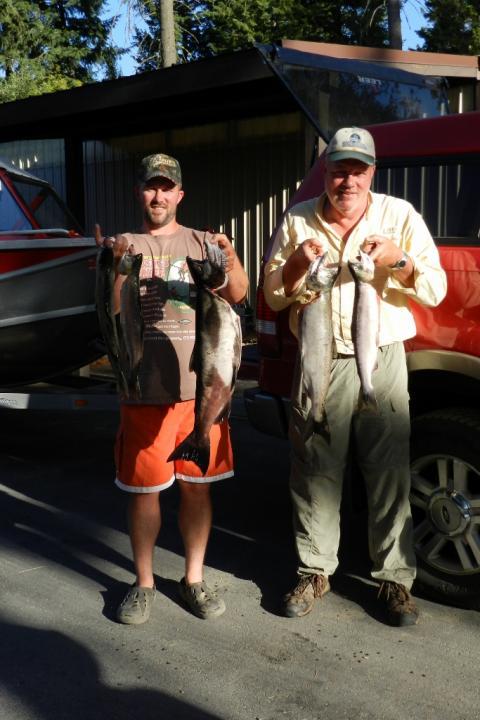 Columbia river salmon with dad